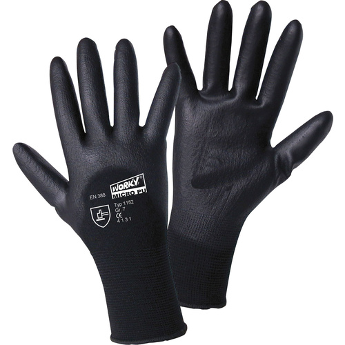 Worky L+D MICRO black 1152-8 Nylon Arbeitshandschuh Größe (Handschuhe): 8, M EN 388 CAT II 1 Paar