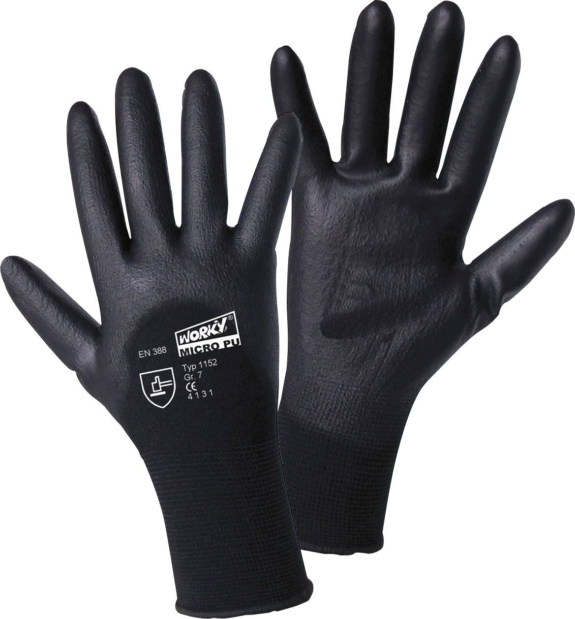 Worky L+D MICRO black 1152-8 Nylon Arbeitshandschuh Größe (Handschuhe): 8, M EN 388 CAT II 1 Paar