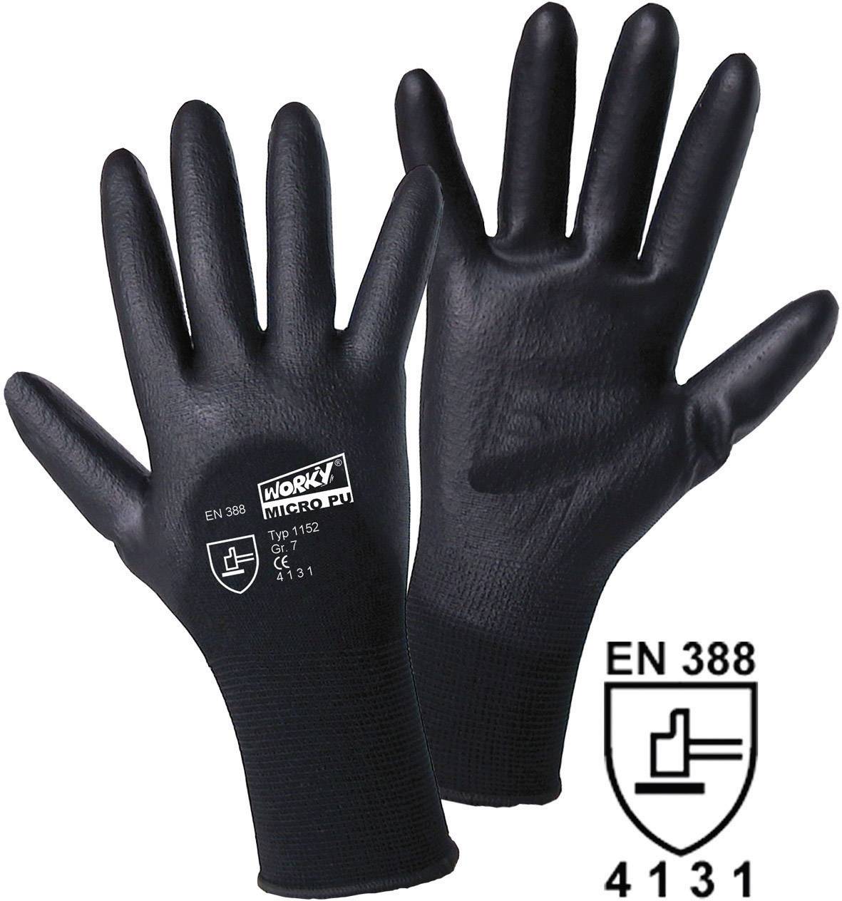 Worky L+D MICRO black 1152-10 Nylon Arbeitshandschuh Größe (Handschuhe): 10, XL EN 388 CAT II 1 Paar