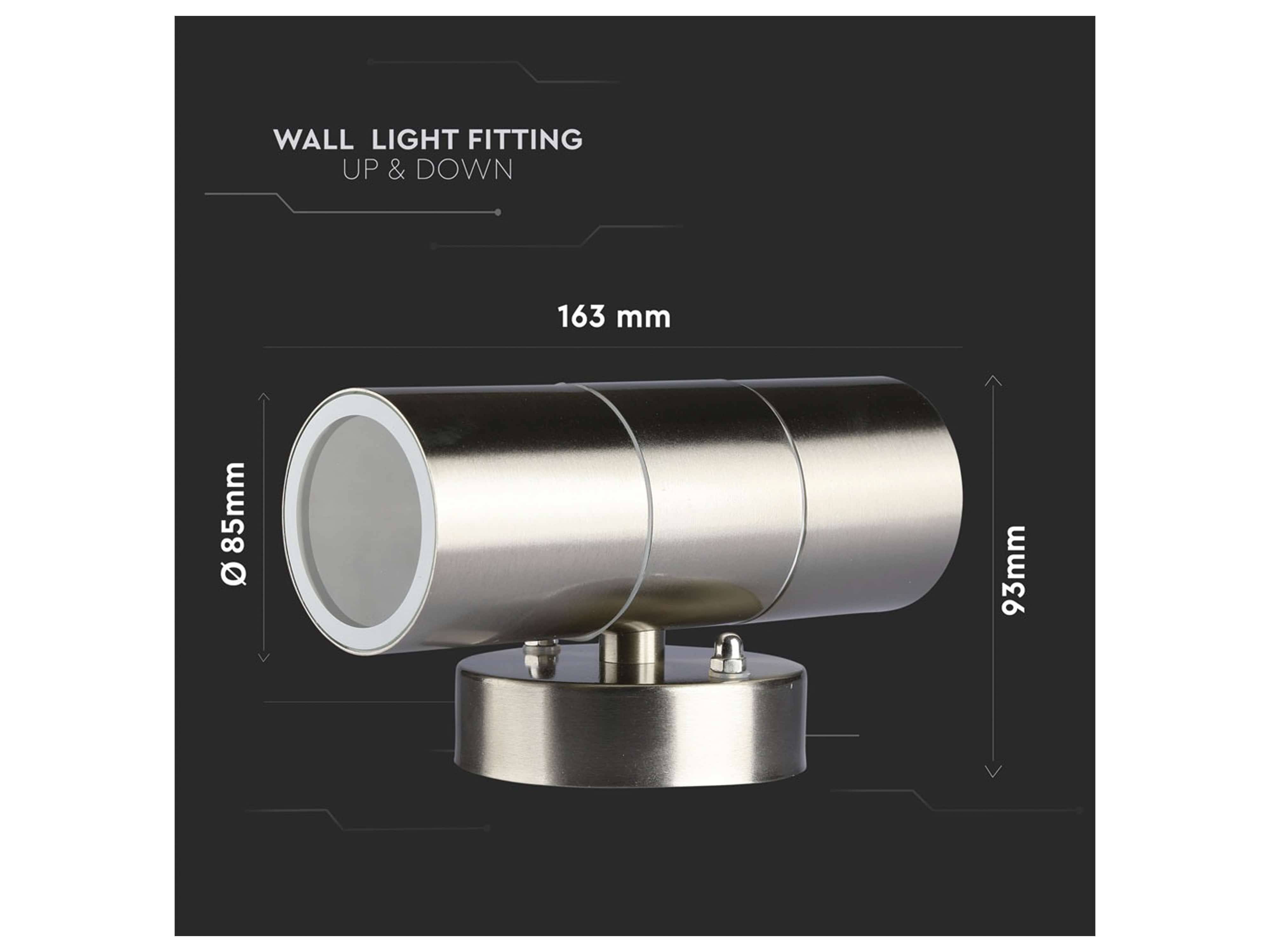 V-TAC VT-7622 VT-7622 es Außenwandleuchte LED GU10 Edelstahl (gebürstet)