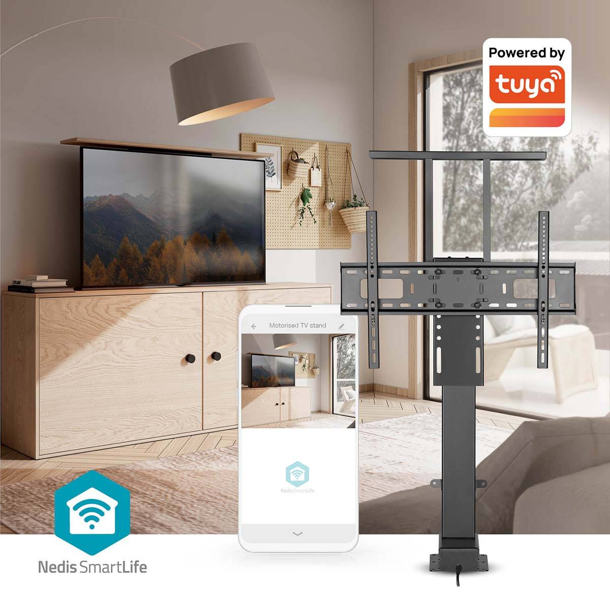Nedis Motorisierte TV-Ständer | TVSM5840BK | Schwarz