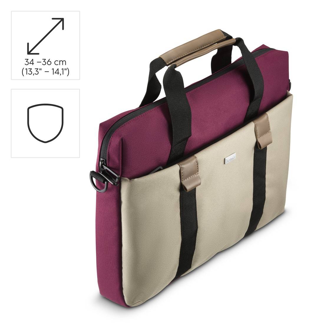 hama 00222059 Laptop-Tasche "Silvan", nachhaltig, von 34 - 36 cm (13,3"-14,1"), Bordeaux