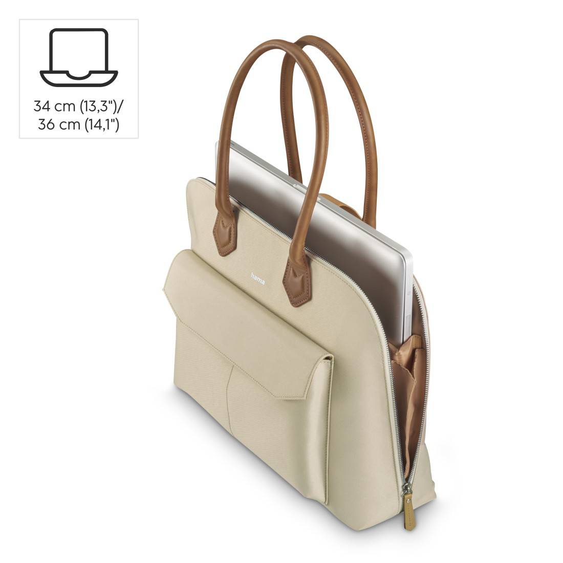 hama 00217244 Laptop-Tasche "Fabulous", von 34 - 36 cm (13,3" - 14,1"), Beige