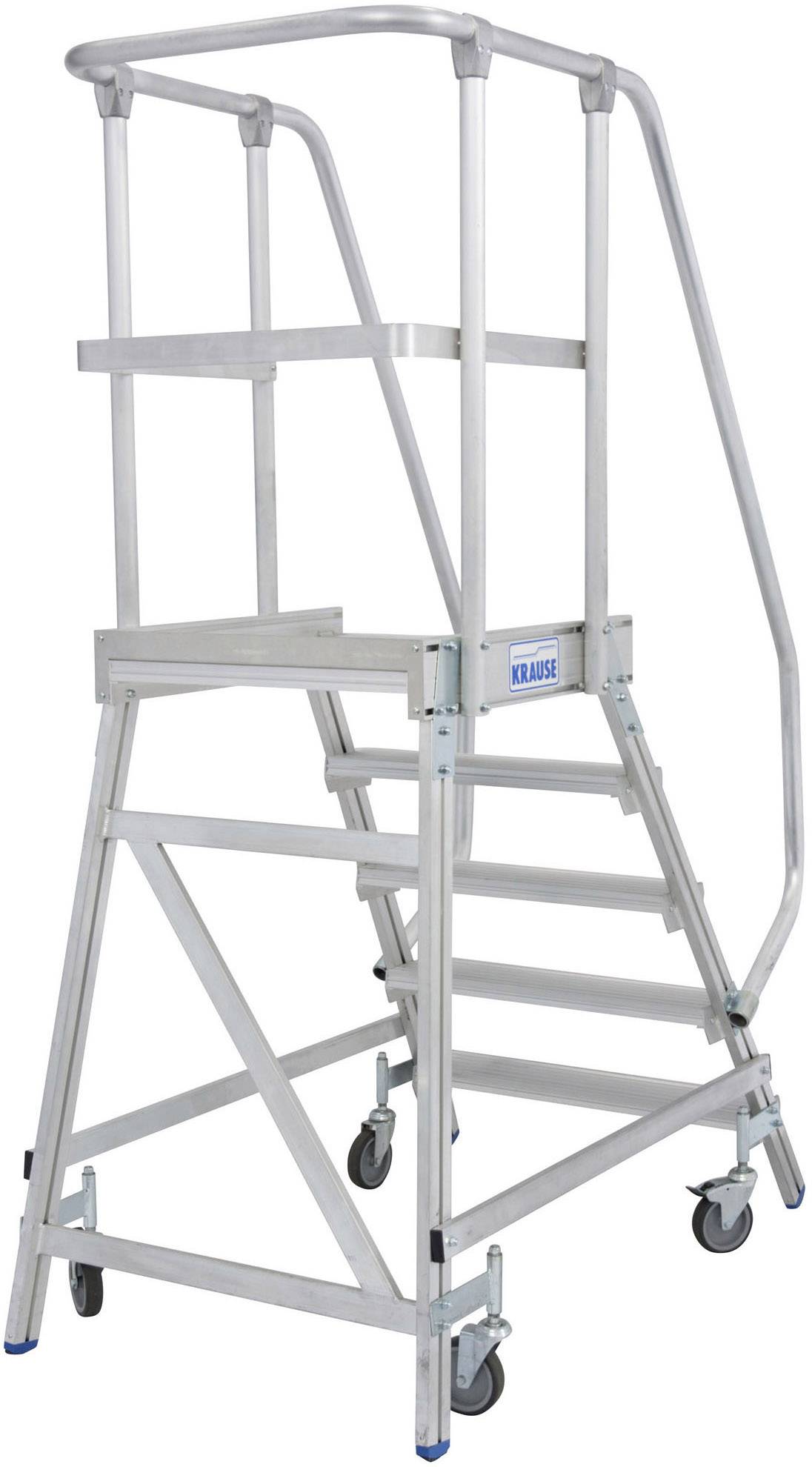 Krause 820150 Aluminium Podestleiter fahrbar Arbeitshöhe (max.): 3.20 m Silber DIN EN 131, BGI 637, BGI 694, BGV-D 36 36.8 kg