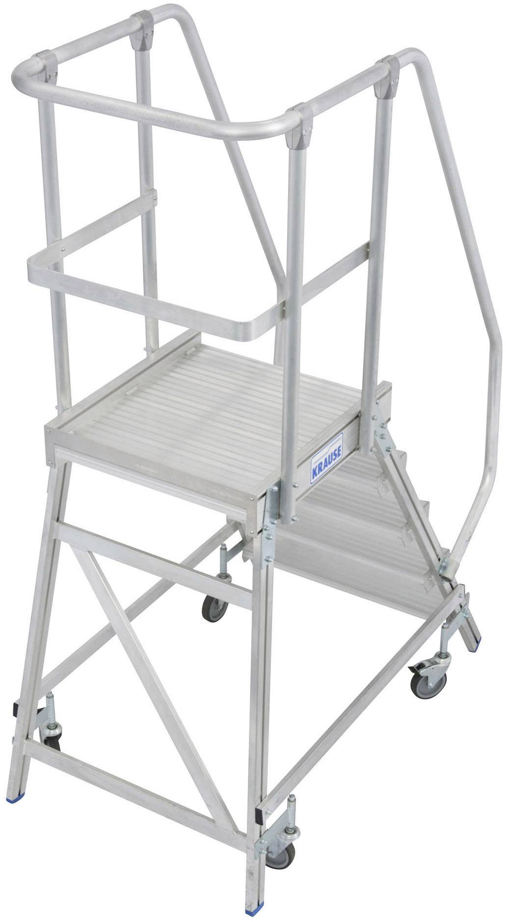 Krause 820150 Aluminium Podestleiter fahrbar Arbeitshöhe (max.): 3.20 m Silber DIN EN 131, BGI 637, BGI 694, BGV-D 36 36.8 kg