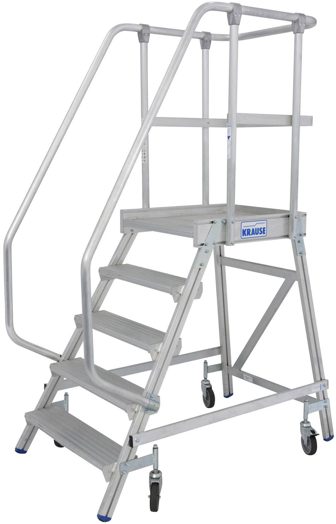 Krause 820150 Aluminium Podestleiter fahrbar Arbeitshöhe (max.): 3.20 m Silber DIN EN 131, BGI 637, BGI 694, BGV-D 36 36.8 kg