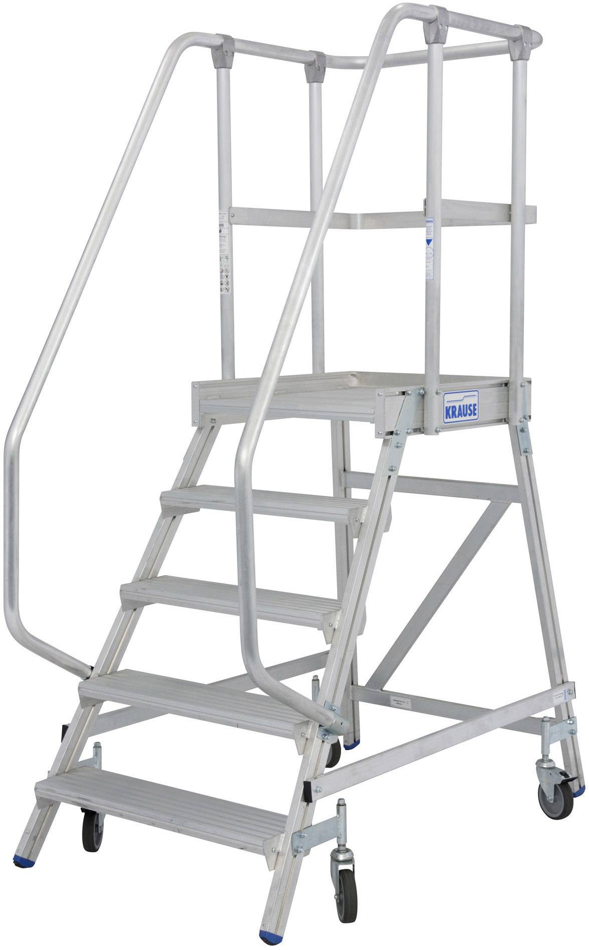 Krause 820150 Aluminium Podestleiter fahrbar Arbeitshöhe (max.): 3.20 m Silber DIN EN 131, BGI 637, BGI 694, BGV-D 36 36.8 kg