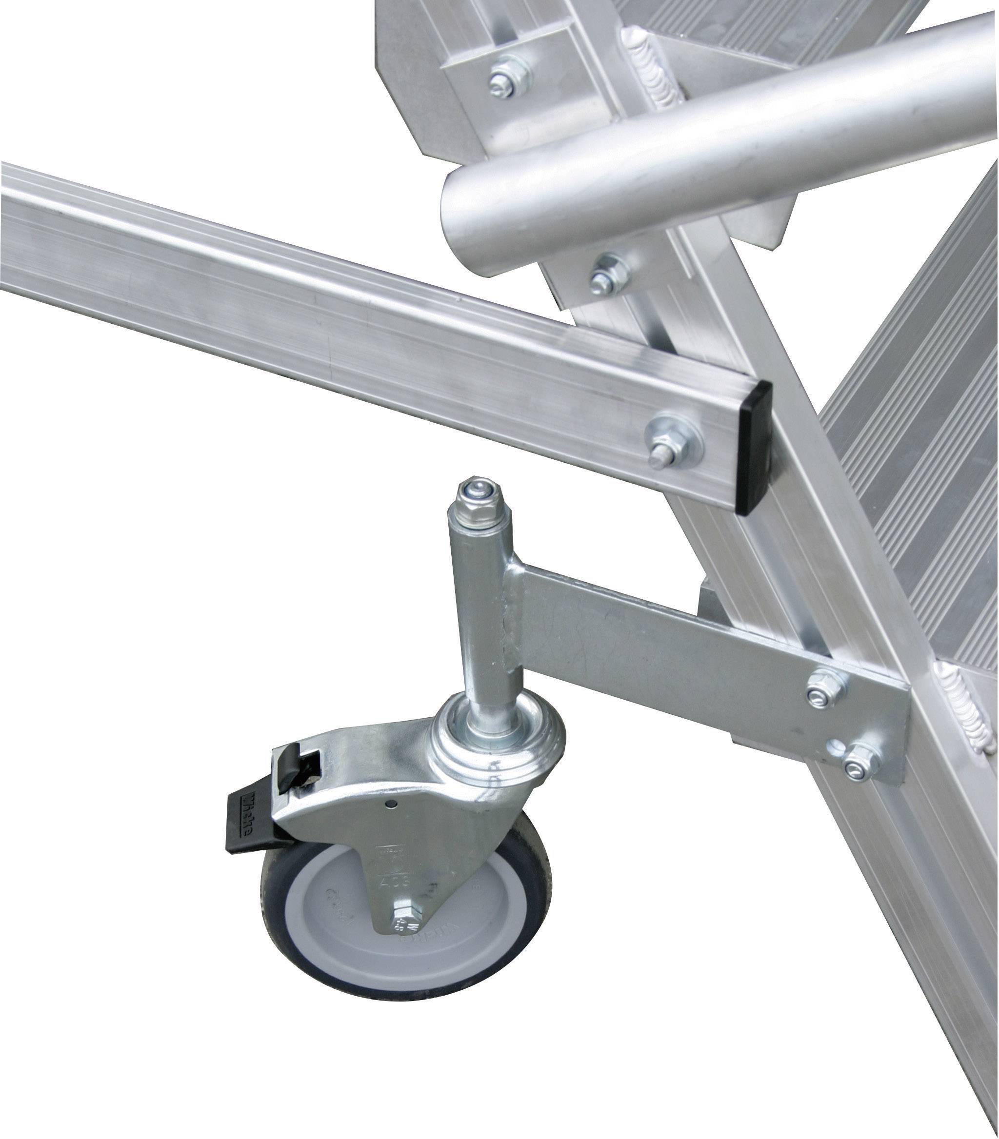 Krause 820150 Aluminium Podestleiter fahrbar Arbeitshöhe (max.): 3.20 m Silber DIN EN 131, BGI 637, BGI 694, BGV-D 36 36.8 kg