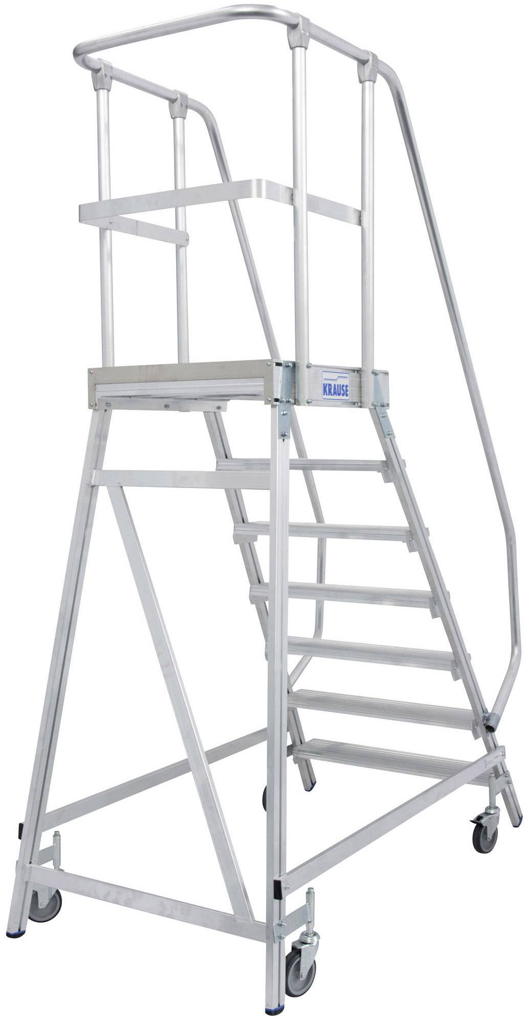 Krause 820174 Aluminium Podestleiter fahrbar Arbeitshöhe (max.): 3.65 m Silber DIN EN 131, BGI 637, BGI 694, BGV-D 36 51.4 kg