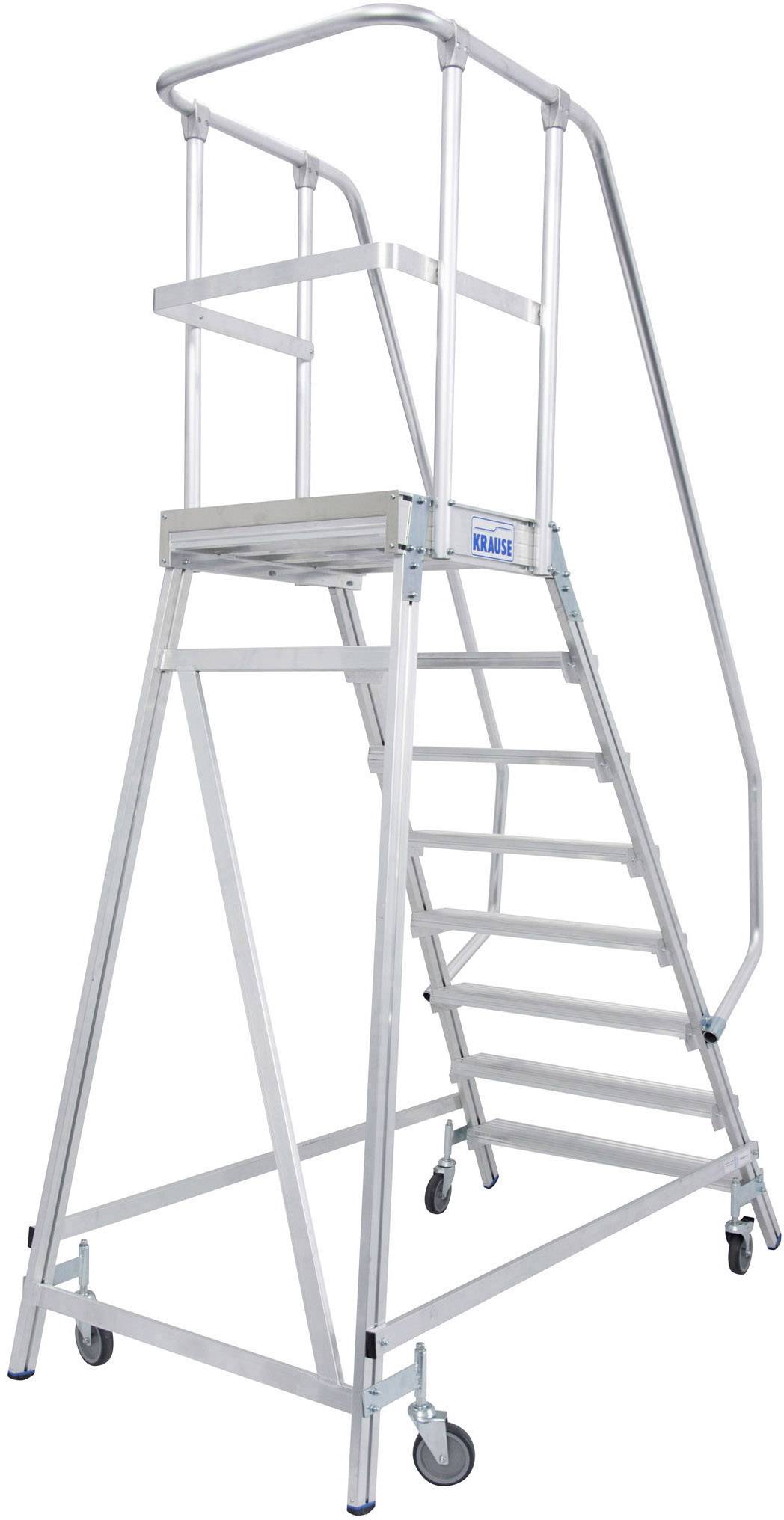 Krause 820181 Aluminium Podestleiter fahrbar Arbeitshöhe (max.): 3.90 m Silber DIN EN 131, BGI 637, BGI 694, BGV-D 36 62.8 kg