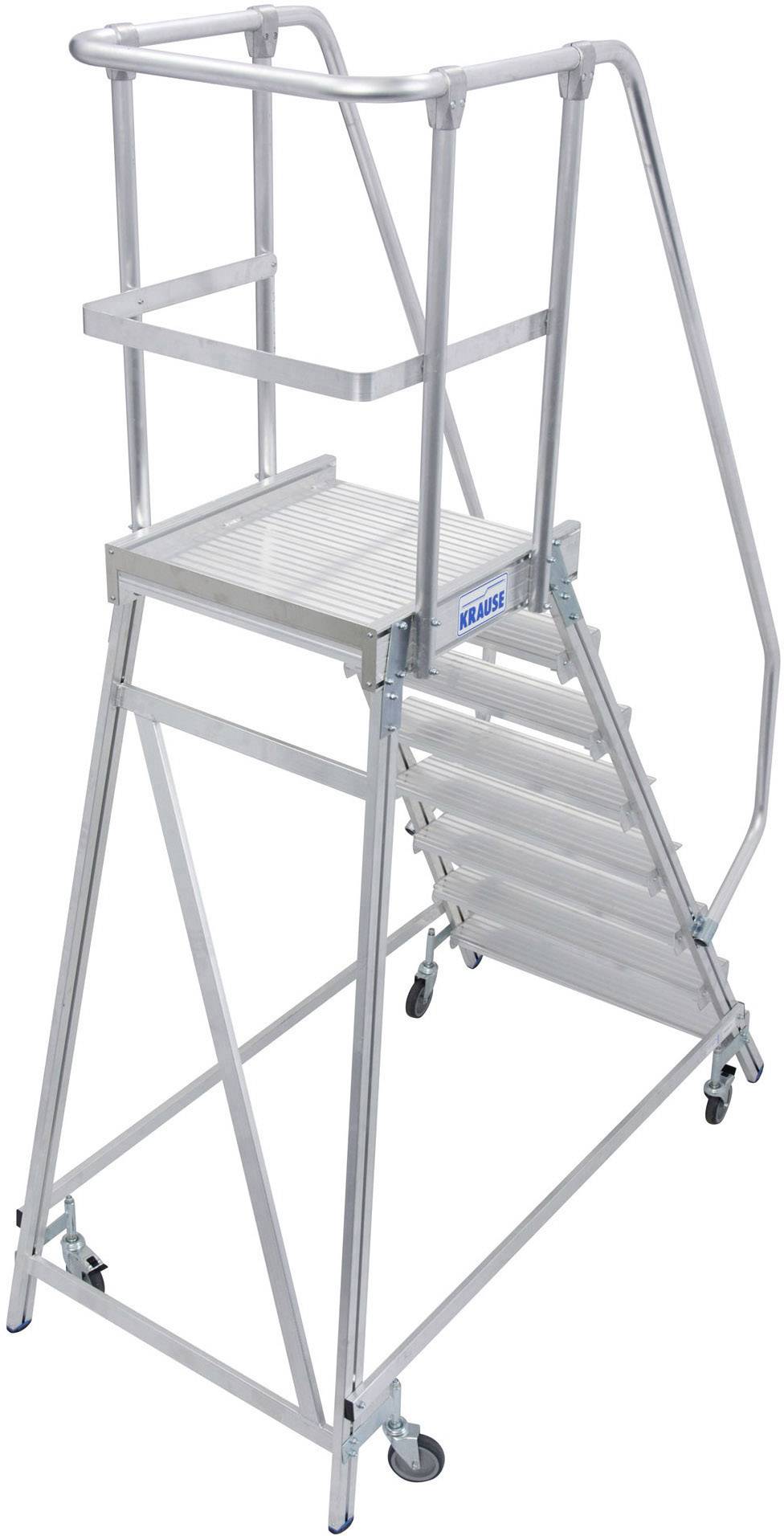 Krause 820181 Aluminium Podestleiter fahrbar Arbeitshöhe (max.): 3.90 m Silber DIN EN 131, BGI 637, BGI 694, BGV-D 36 62.8 kg