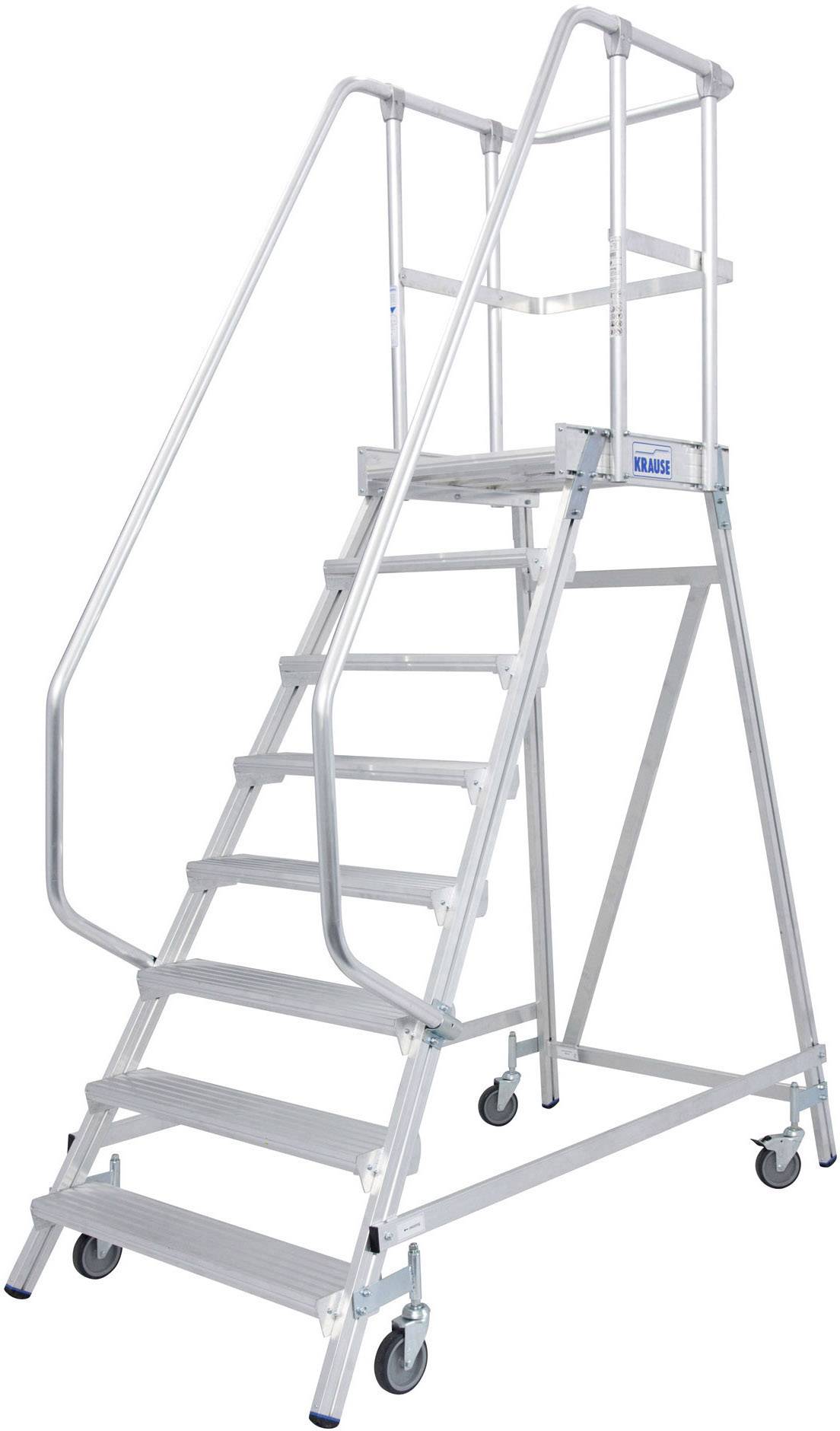 Krause 820181 Aluminium Podestleiter fahrbar Arbeitshöhe (max.): 3.90 m Silber DIN EN 131, BGI 637, BGI 694, BGV-D 36 62.8 kg