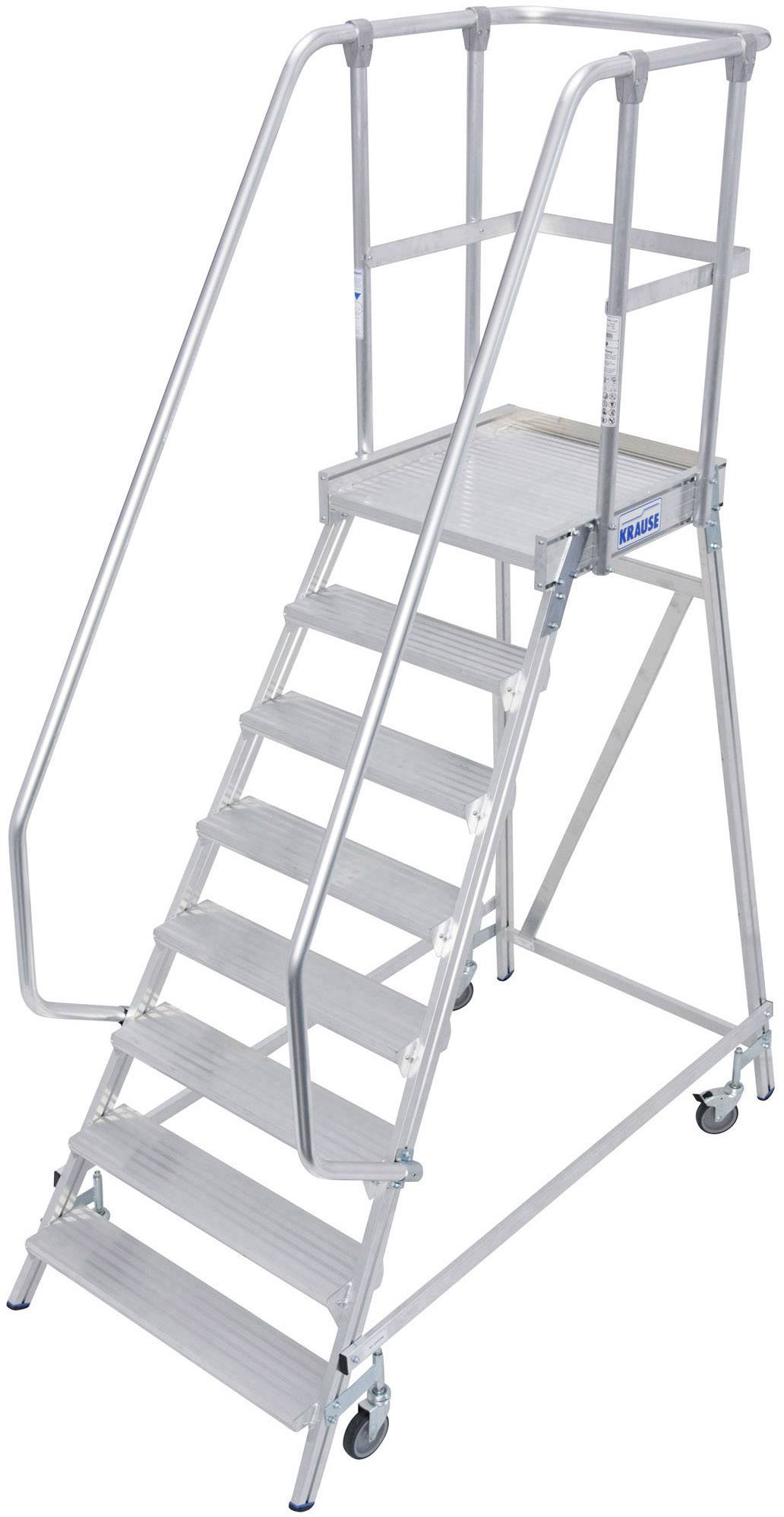 Krause 820181 Aluminium Podestleiter fahrbar Arbeitshöhe (max.): 3.90 m Silber DIN EN 131, BGI 637, BGI 694, BGV-D 36 62.8 kg