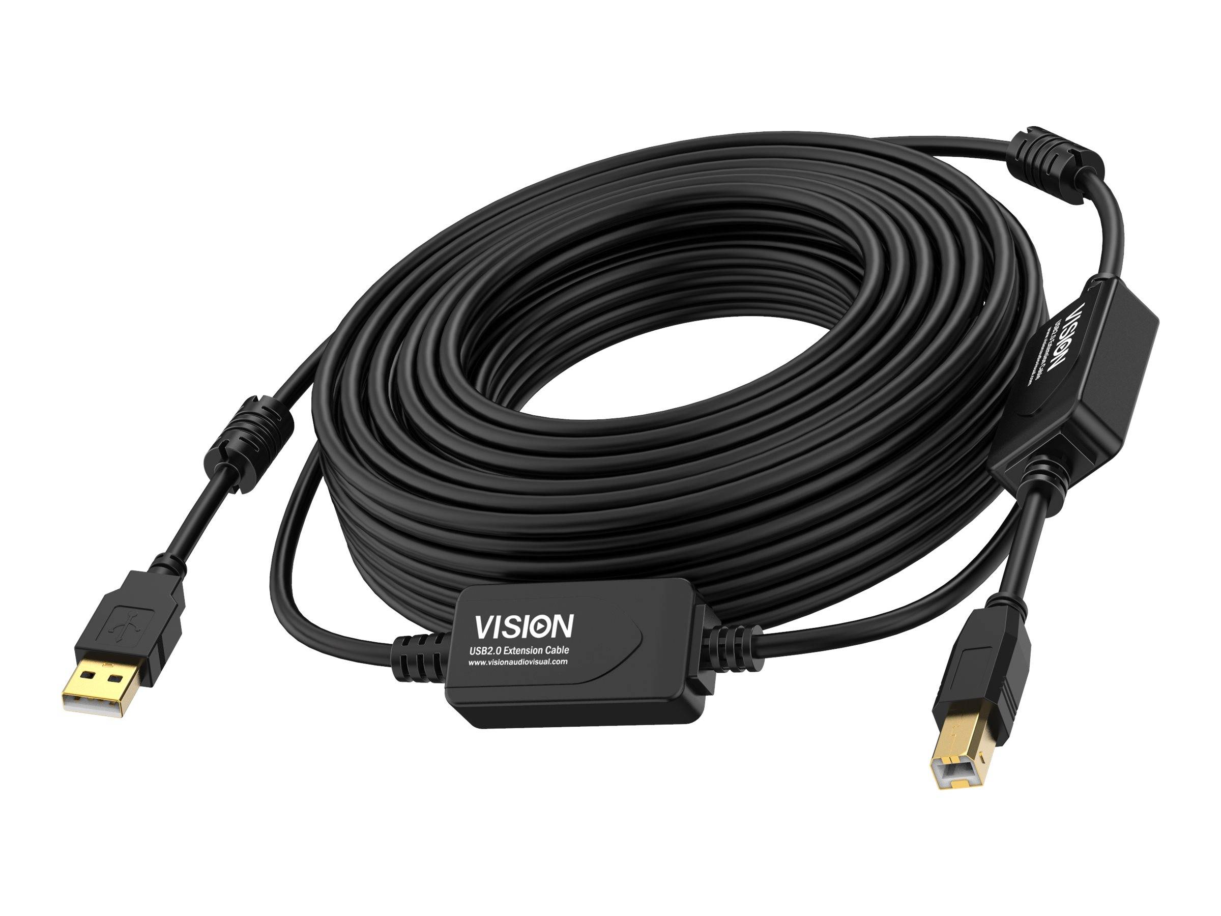 Vision USB-Kabel - USB (M) zu USB Typ B (M) - USB 2.0 - 10 m - aktiver Booster n