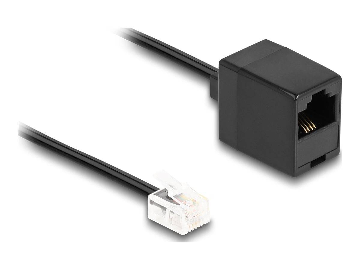 Delock Telefonkabel RJ11 Stecker zu RJ45 Buchse schwarz 10 m