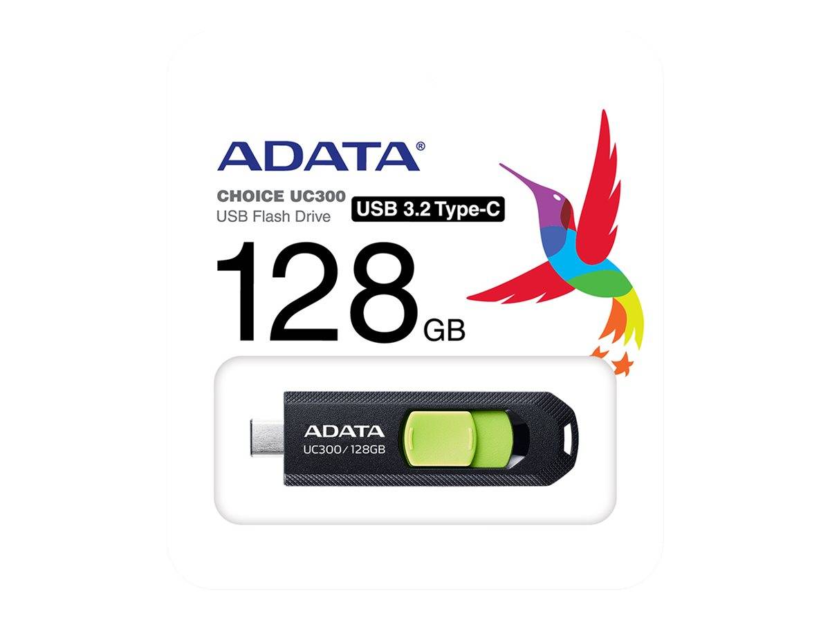 ADATA UC300 - USB-Flash-Laufwerk - 128 GB - USB 3.2 Gen 1 / USB-C - Schwarz - gr