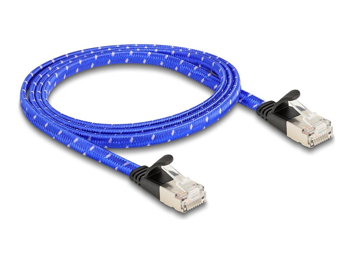 Delock RJ45 Flachband Netzwerkkabel Cat.6A U/FTP 1 m blau Netzwerk CAT 6a FTP 1 m Blau