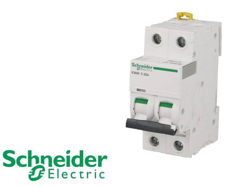 Schneider Electric Acti9 iC60 Miniaturüberlastschalter Typ D, Pol 2-polig 2A 100V, 12 V, 130 V, 220 V, 240 V, 380 V, 400