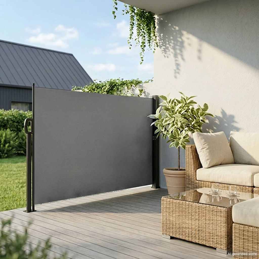 vidaXL Seitenmarkise Ausziehbar Anthrazit 160x600 cm