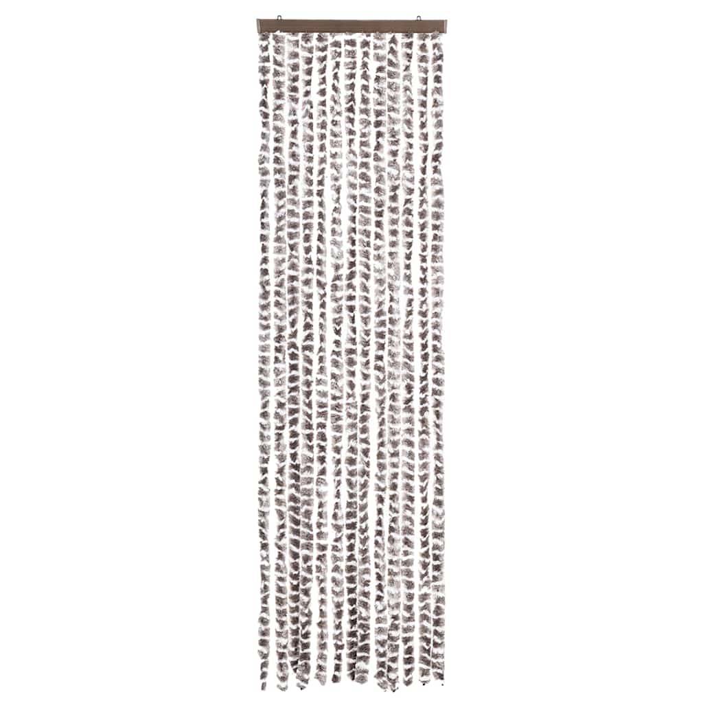 vidaXL Fliegenvorhang Taupe und Weiß 56x200 cm Chenille