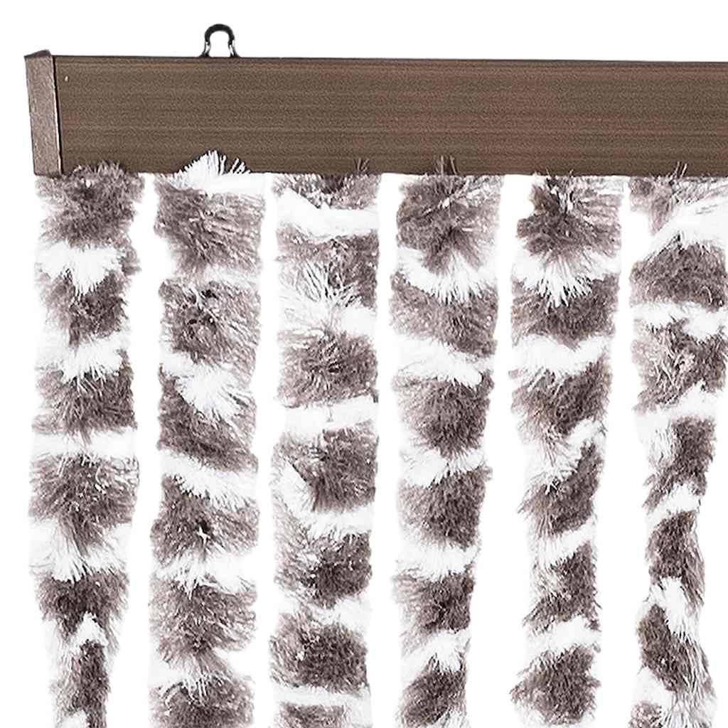 vidaXL Fliegenvorhang Taupe und Weiß 56x200 cm Chenille