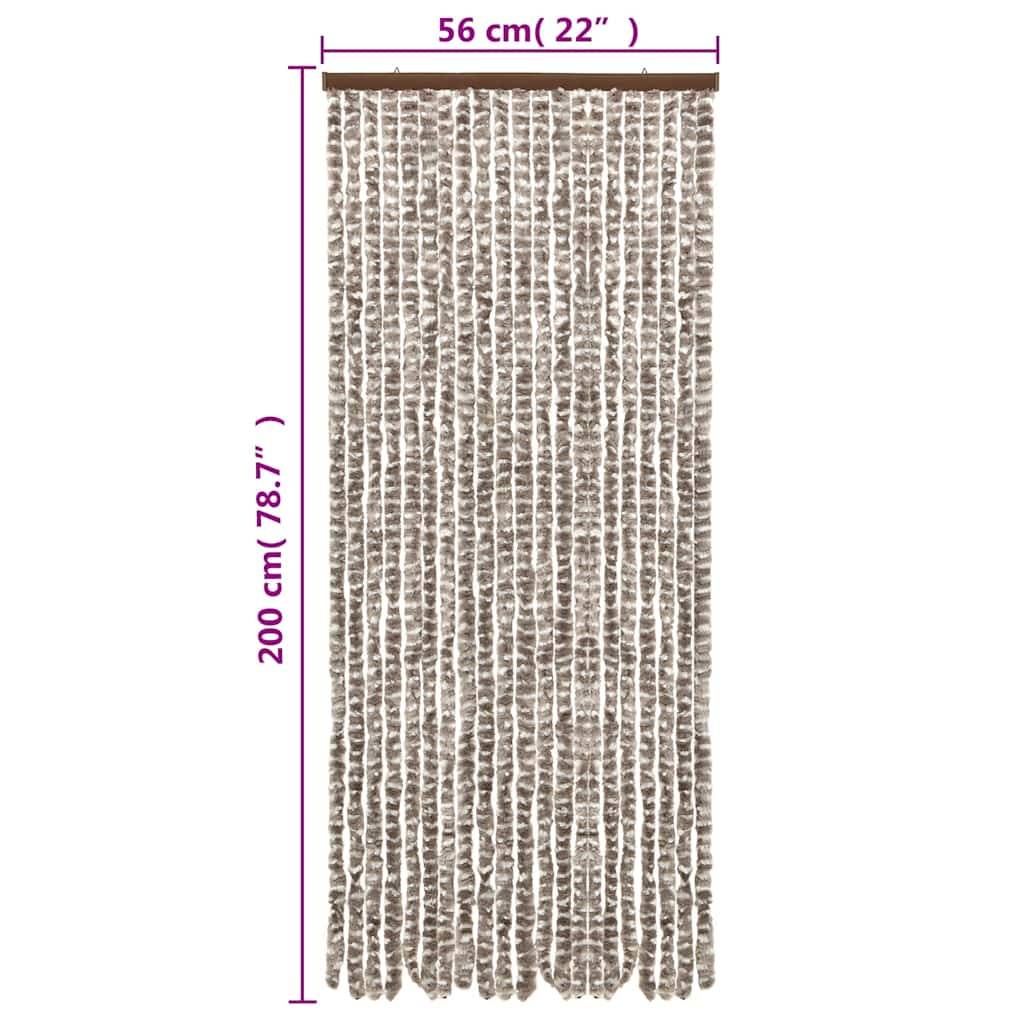 vidaXL Fliegenvorhang Taupe und Weiß 56x200 cm Chenille