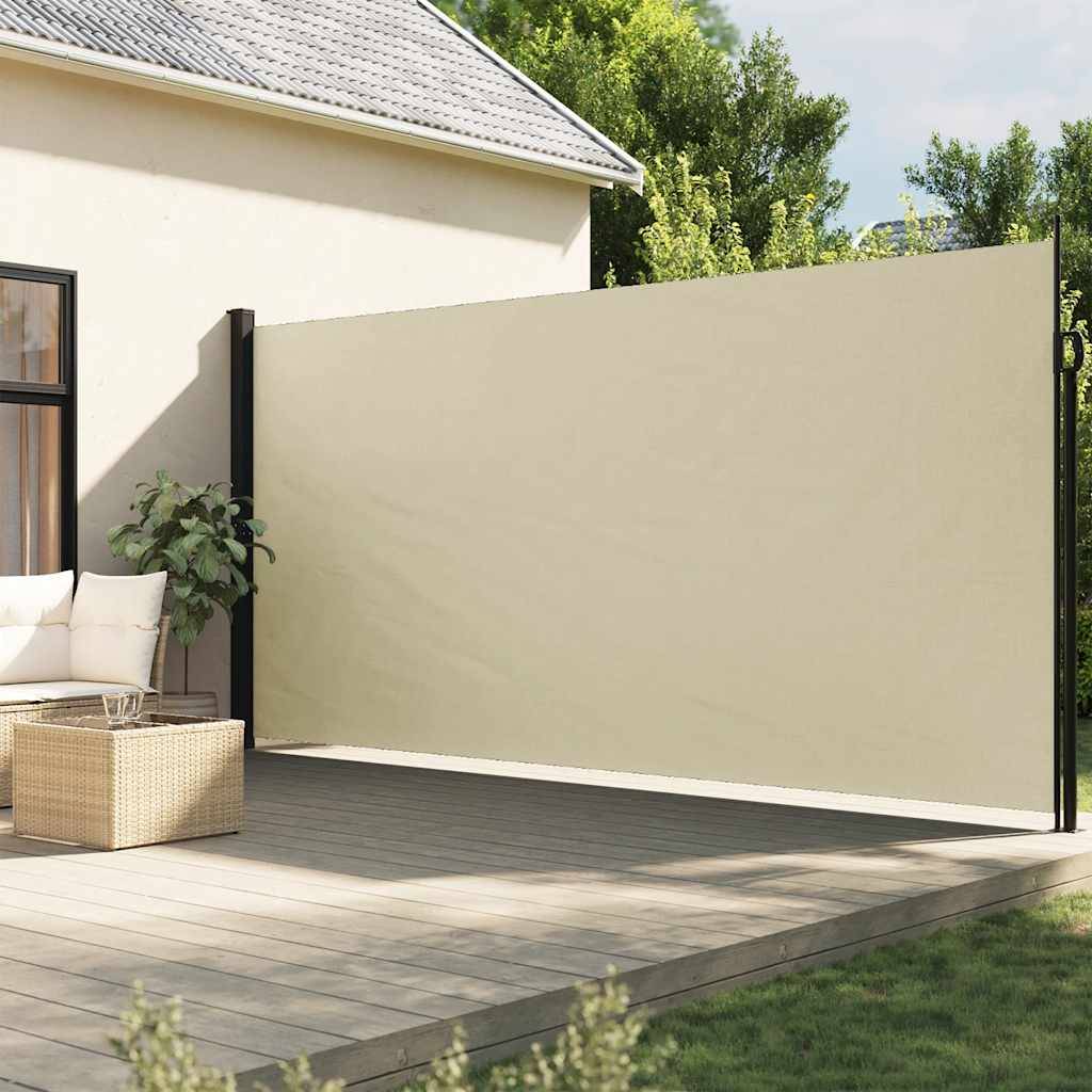 vidaXL Seitenmarkise Ausziehbar Creme 220x500 cm