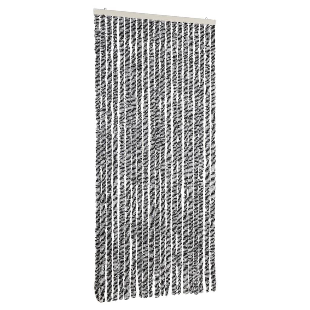 vidaXL Fliegenvorhang Grau, Schwarz und Weiß 90x220 cm Chenille