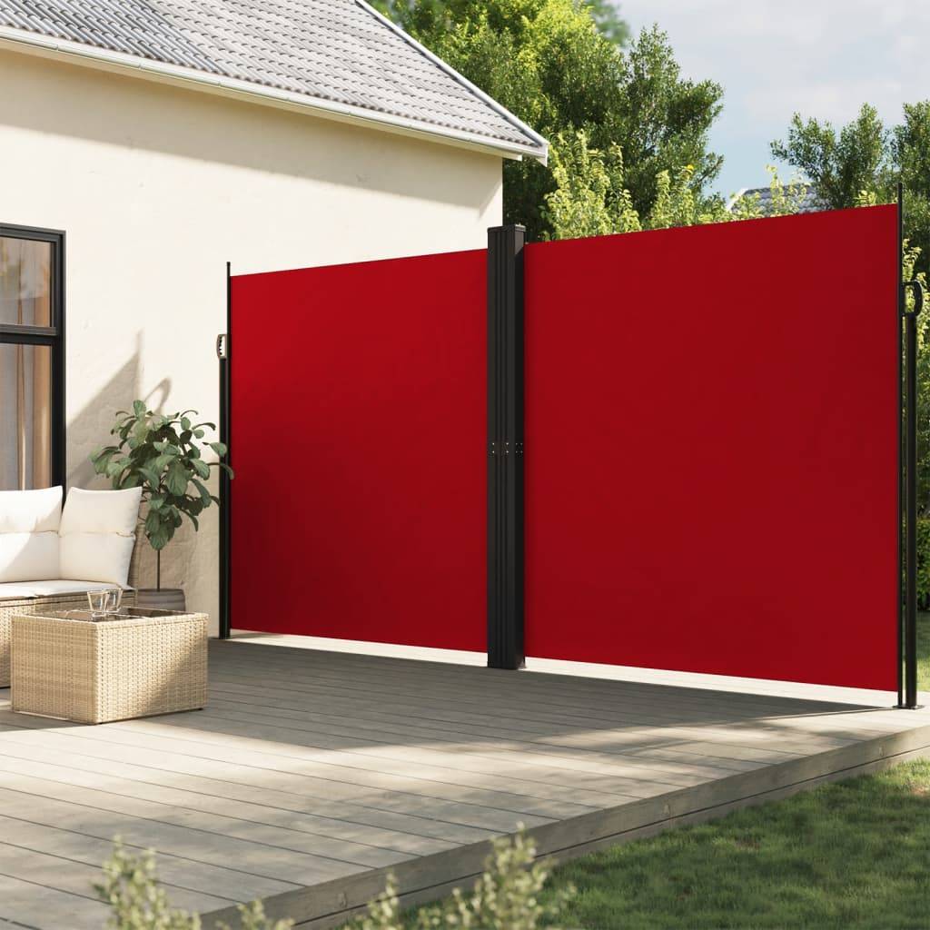 vidaXL Seitenmarkise Ausziehbar Rot 200x1200 cm
