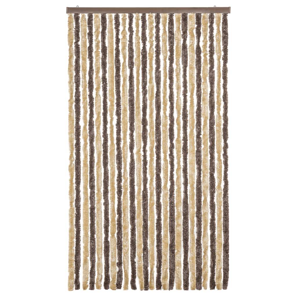 vidaXL Fliegenvorhang Dunkelbraun und Beige 100x230 cm Chenille