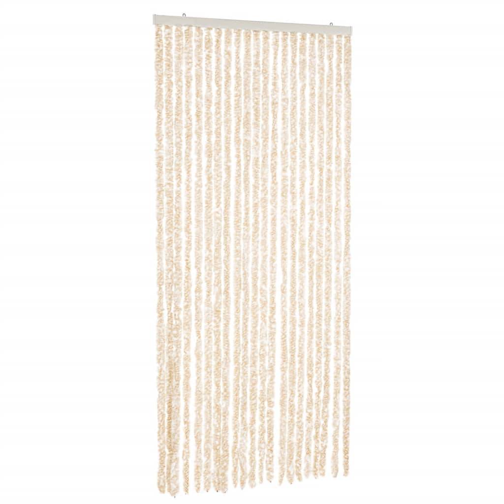 vidaXL Fliegenvorhang Beige und Weiß 90x200 cm Chenille