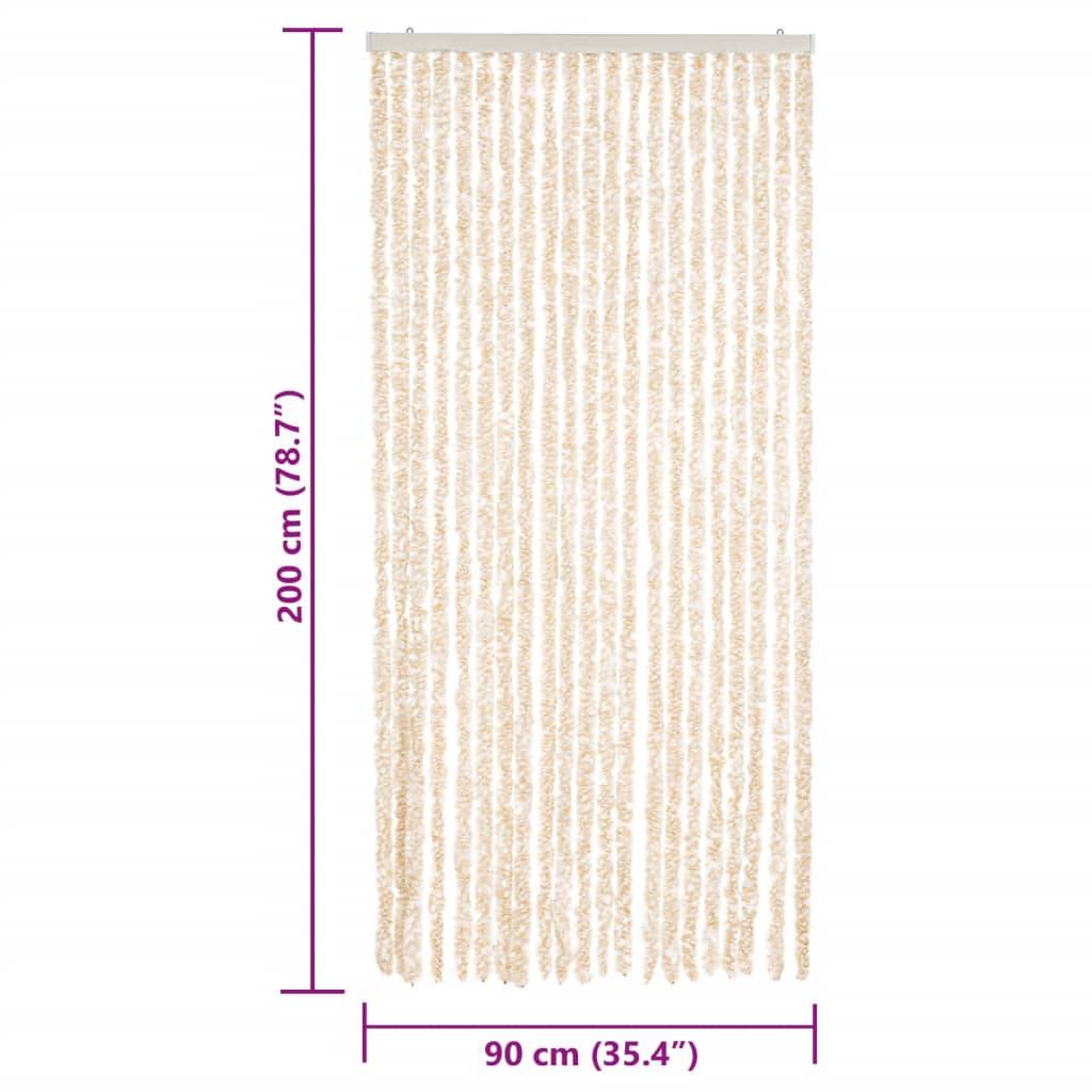 vidaXL Fliegenvorhang Beige und Weiß 90x200 cm Chenille