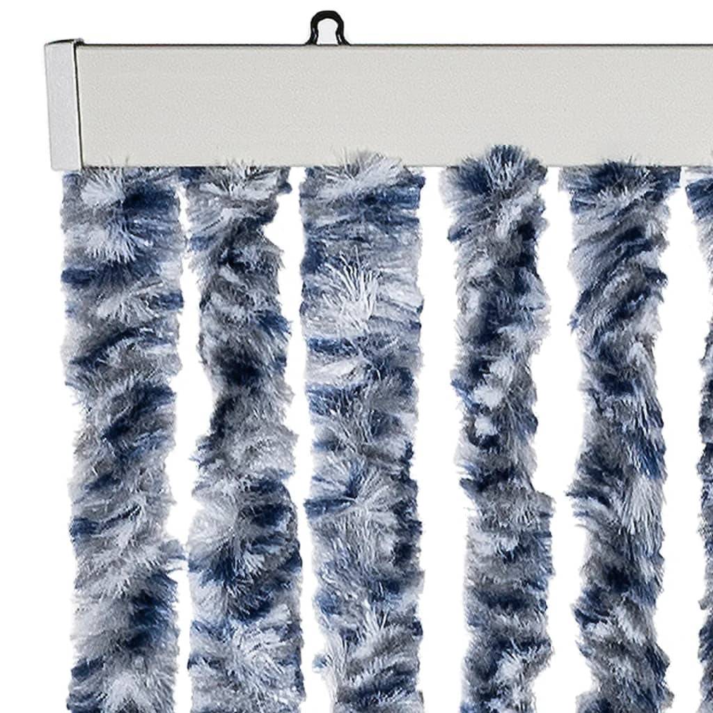 vidaXL Fliegenvorhang Blau und Weiß 100x200 cm Chenille