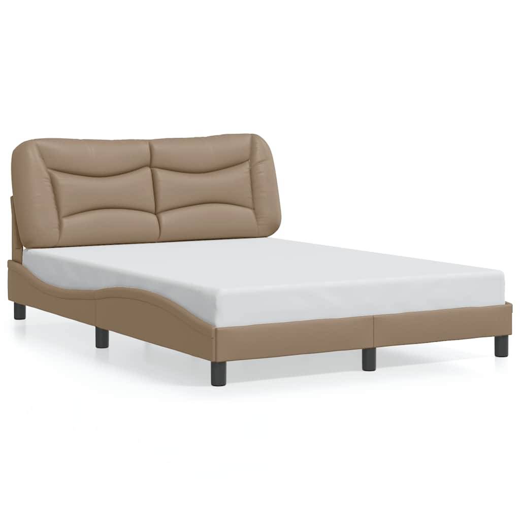 vidaXL Bettgestell mit Kopfteil Cappuccino-Braun 120x200 cm Kunstleder