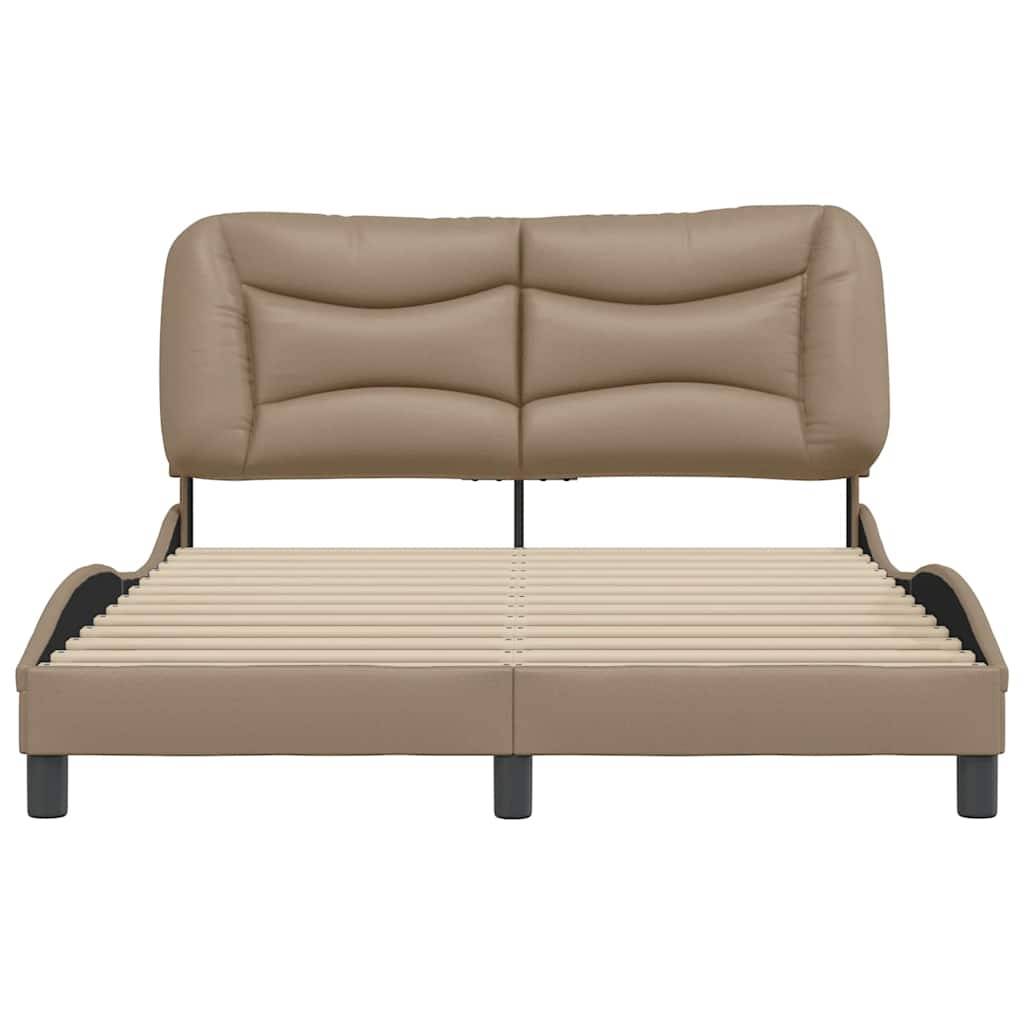 vidaXL Bettgestell mit Kopfteil Cappuccino-Braun 120x200 cm Kunstleder