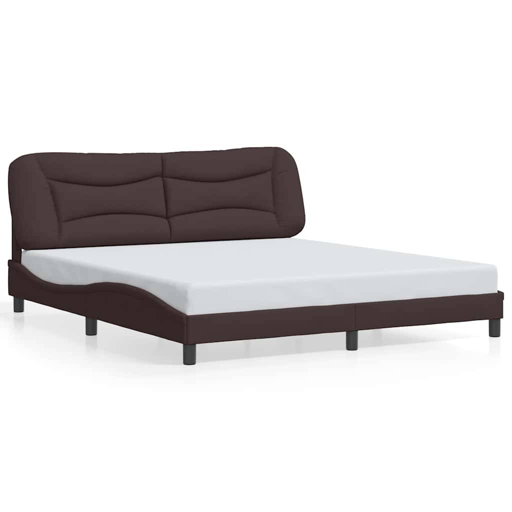 vidaXL Bettgestell ohne Matratze Dunkelbraun 180x200 cm Stoff