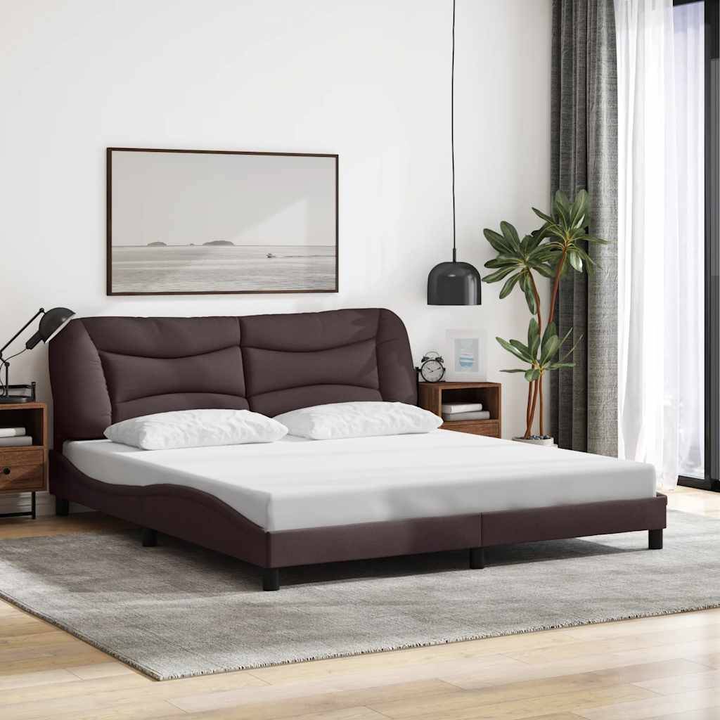 vidaXL Bettgestell ohne Matratze Dunkelbraun 180x200 cm Stoff