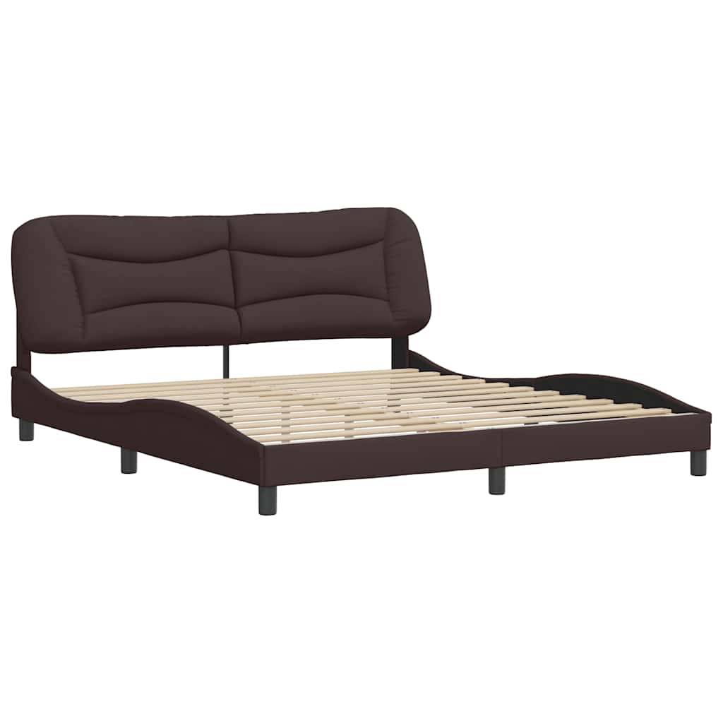 vidaXL Bettgestell ohne Matratze Dunkelbraun 180x200 cm Stoff
