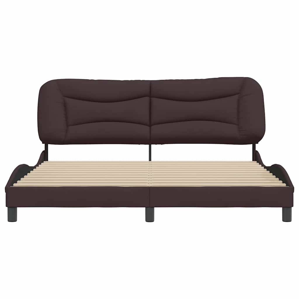 vidaXL Bettgestell ohne Matratze Dunkelbraun 180x200 cm Stoff