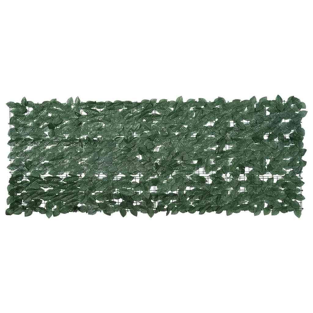 vidaXL Balkon-Sichtschutz mit Dunkelgrünen Blättern 200x75 cm