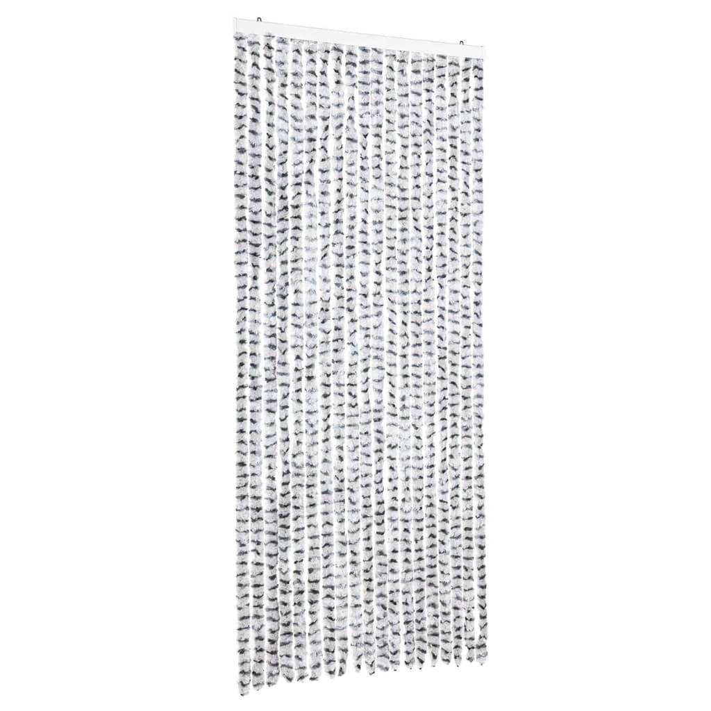 vidaXL Fliegenvorhang Hellgrau und Dunkelgrau 56x200 cm Chenille