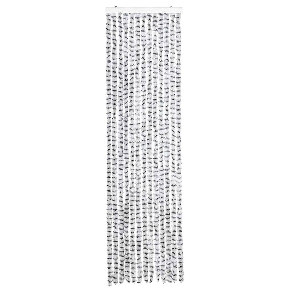 vidaXL Fliegenvorhang Hellgrau und Dunkelgrau 56x200 cm Chenille