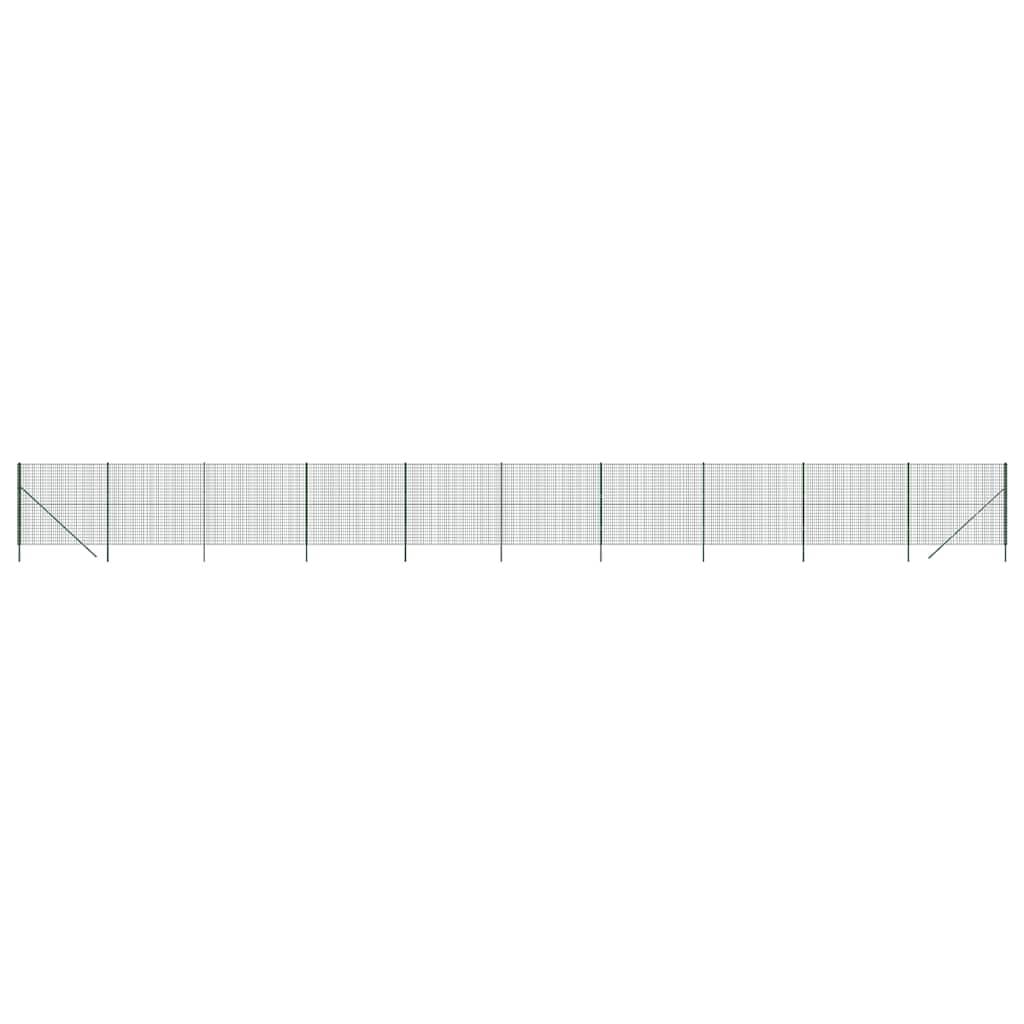 vidaXL Maschendrahtzaun Grün 1,6x25 m Verzinkter Stahl