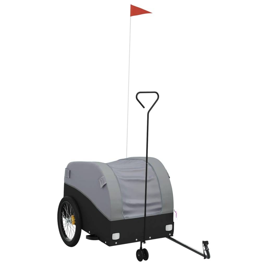vidaXL Fahrradanhänger Schwarz und Grau 45 kg Eisen
