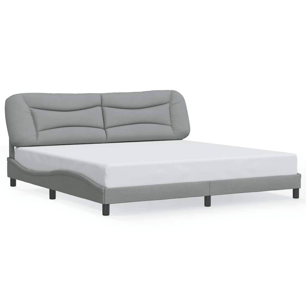 vidaXL Bettgestell ohne Matratze Hellgrau 200x200 cm Stoff