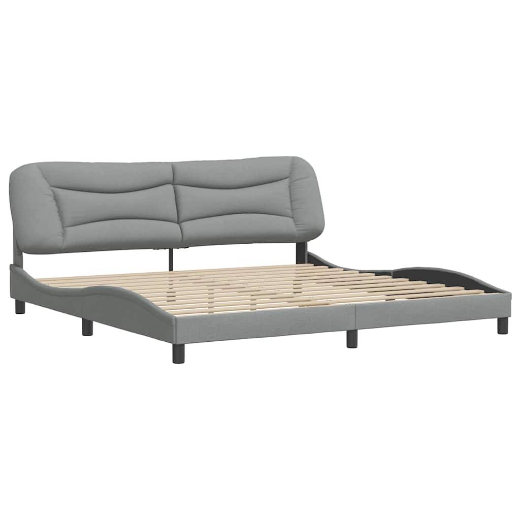 vidaXL Bettgestell ohne Matratze Hellgrau 200x200 cm Stoff