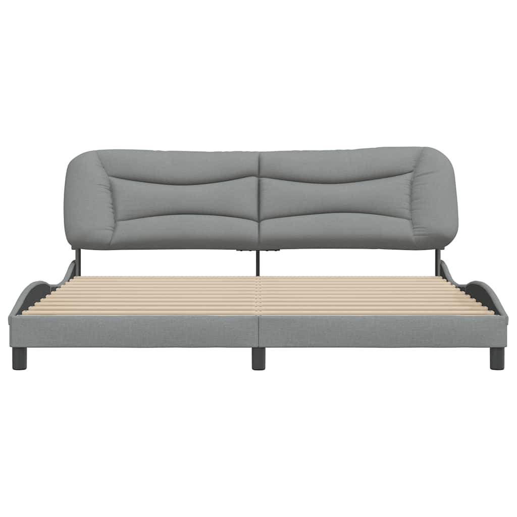 vidaXL Bettgestell ohne Matratze Hellgrau 200x200 cm Stoff