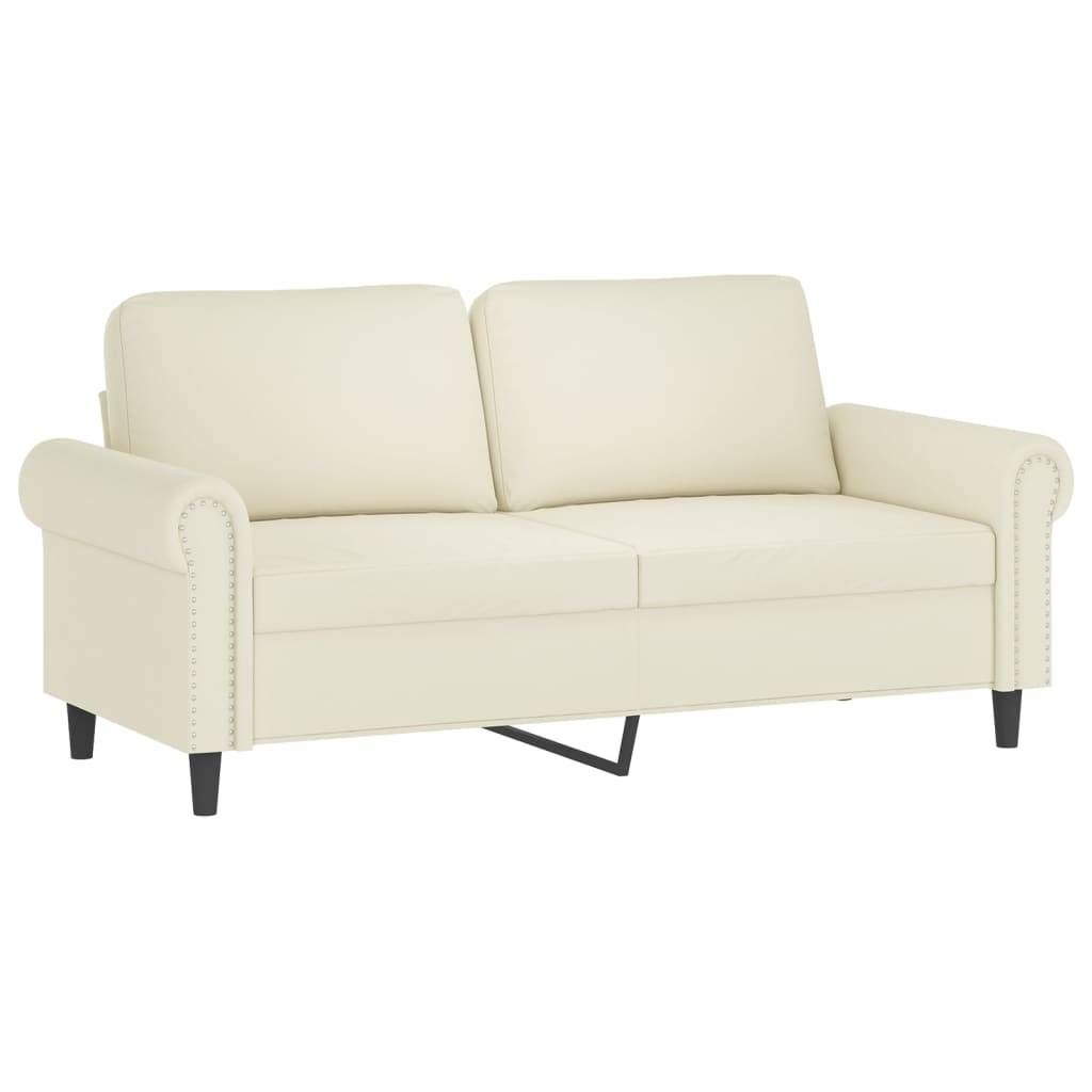vidaXL 2-Sitzer-Sofa mit Zierkissen Creme 140 cm Samt