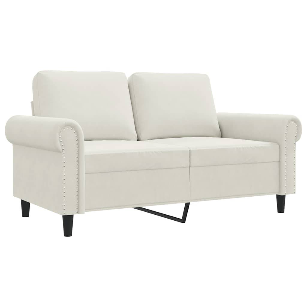 vidaXL 2-Sitzer-Sofa Creme 120 cm Samt