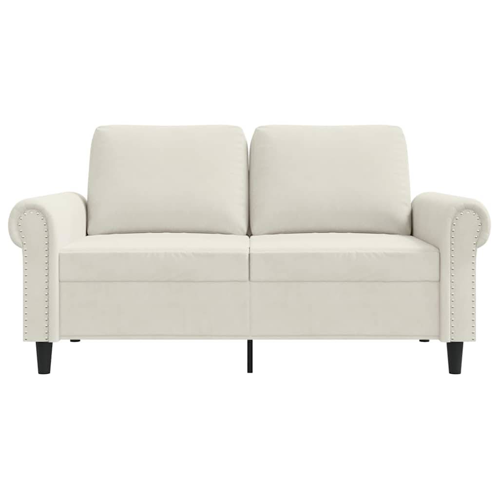 vidaXL 2-Sitzer-Sofa Creme 120 cm Samt